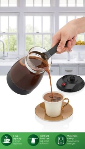 Kiwi KCM 7514 Cam Elektrikli Cezve